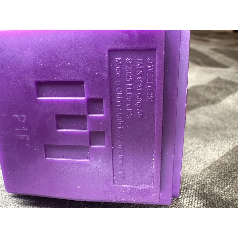 Minecraft Grimace Egg Purple Head Toy McDonalds 2025 Cube Block Adult Happy Meal - Picture 5 of 6